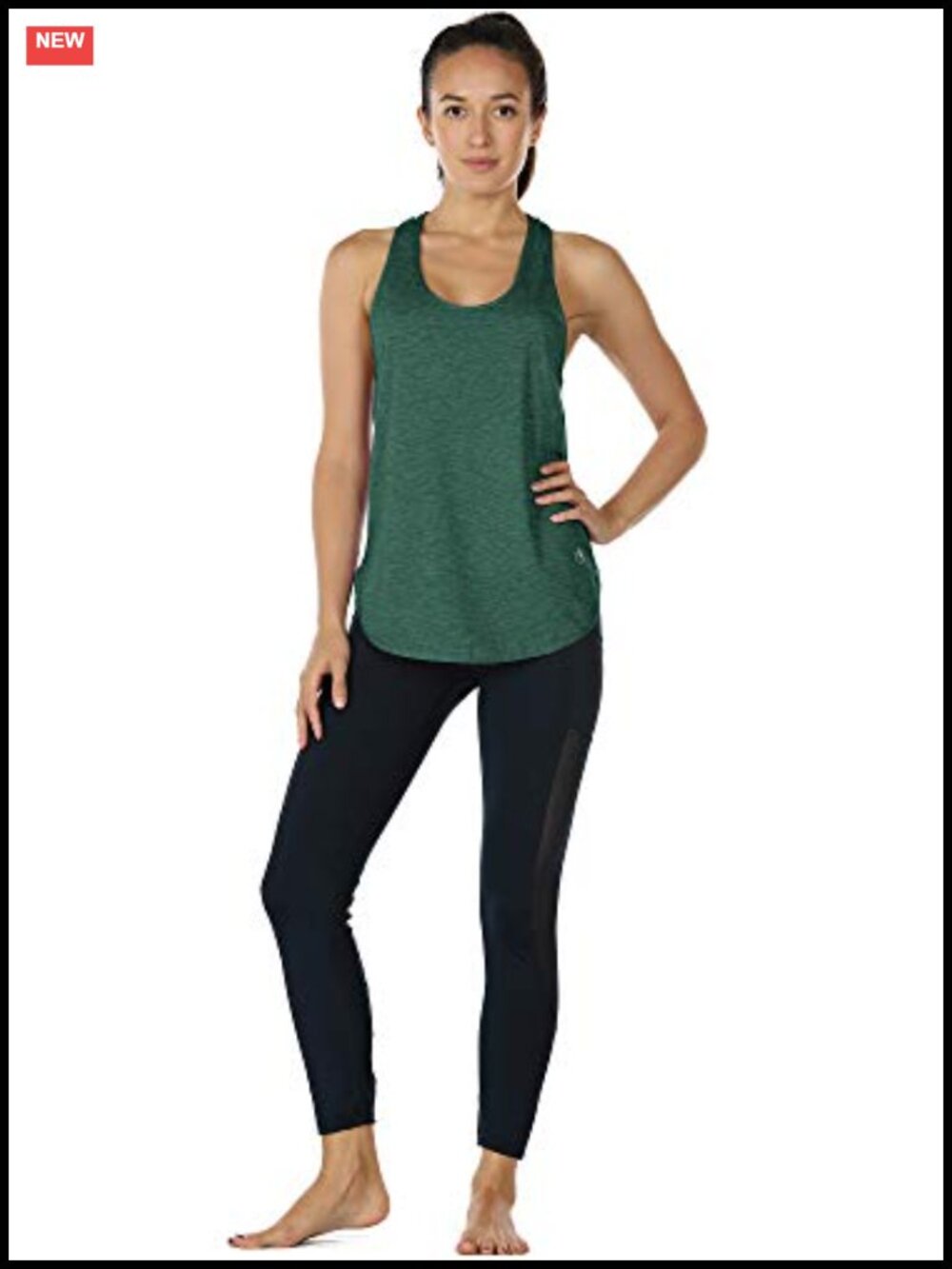 Curved Hem Racerback Workout Tank Top - Picture 5 of 6
